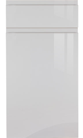 Handleless Light Grey High Gloss Kitchen Doors - Just Click Kitchens