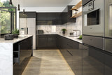 Jayline Handleless Graphite High Gloss Kitchen Doors & Drawer Fronts - Just Click Kitchens