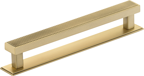 Barrington Pull Handle and Backplate - Brushed Satin Brass