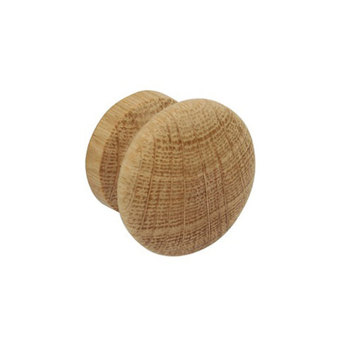 Pair of Paintable Unfinished Oak Wooden Door Knobs - Two Sizes Available - Just Click Kitchens 