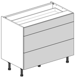 Flatpack three drawer kitchen cabinets