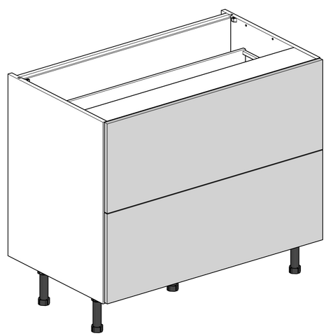 1000mm Two Drawer Flatpack Kitchen Unit