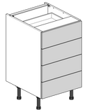 500mm Four Drawer Flatpack Kitchen Unit