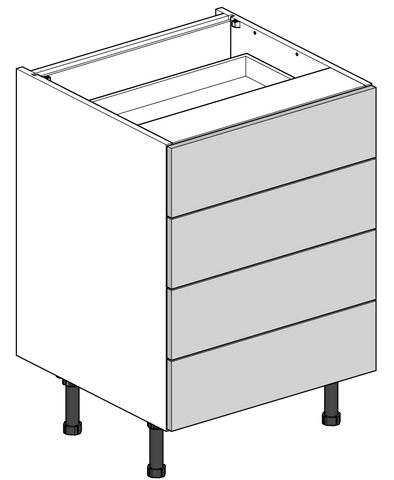 600mm Four Drawer Flatpack Kitchen Unit