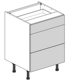 600mm Three Drawer Flatpack Kitchen Unit
