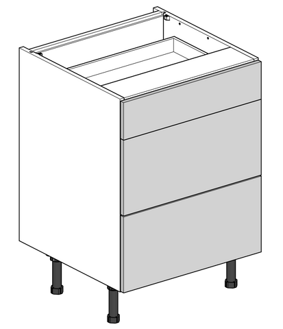 600mm Three Drawer Flatpack Kitchen Unit