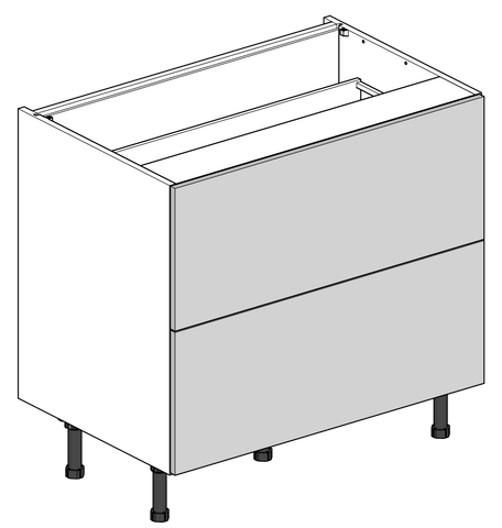 900mm Two Drawer Flatpack Kitchen Unit