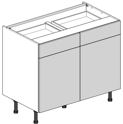 1000mm Double Drawerline Flatpack Kitchen Unit