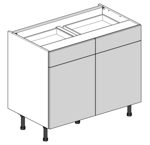 1000mm Double Drawerline Flatpack Kitchen Unit