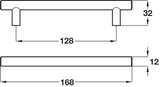 12mm Puma Kitchen Door Bar Handle in Matt Black