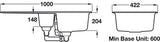 1.5 Sink and Drainer AME1052 - Three Colours Available