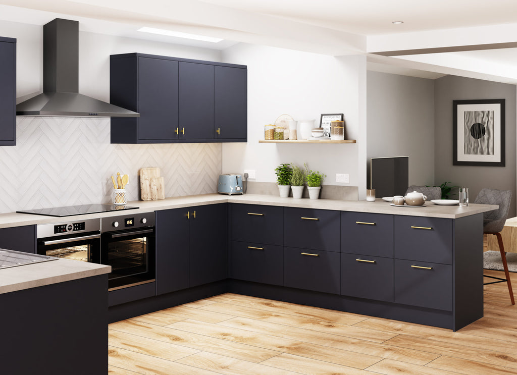 NEW Firbeck Smooth Matt Indigo Blue Kitchen Doors & Drawer Fronts