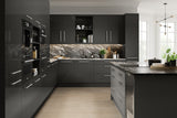 Firbeck Supergloss Graphite High Gloss Kitchen Doors & Drawers - Just Click Kitchens 