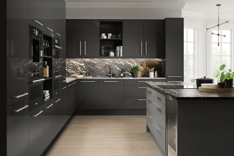 Firbeck Supergloss Graphite High Gloss Kitchen Doors Drawers Just Click Kitchens