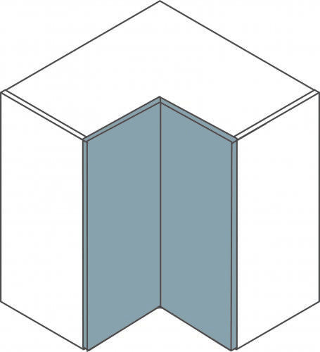 720mm H L Shaped Flatpack Kitchen Corner Wall Units