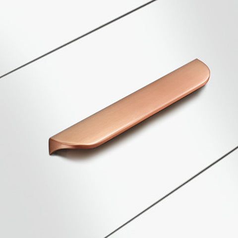 Nick Brushed Copper Lip Pull Handles - Two Sizes Available - Just Click Kitchens 