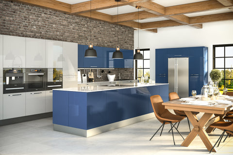 Zurfiz Ultragloss Baltic Blue High Gloss Acrylic Kitchen Doors - Just Click Kitchens 