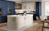 Wilton Shaker Kitchen in Oakgrain Azure Blue and Oakgrain Grey